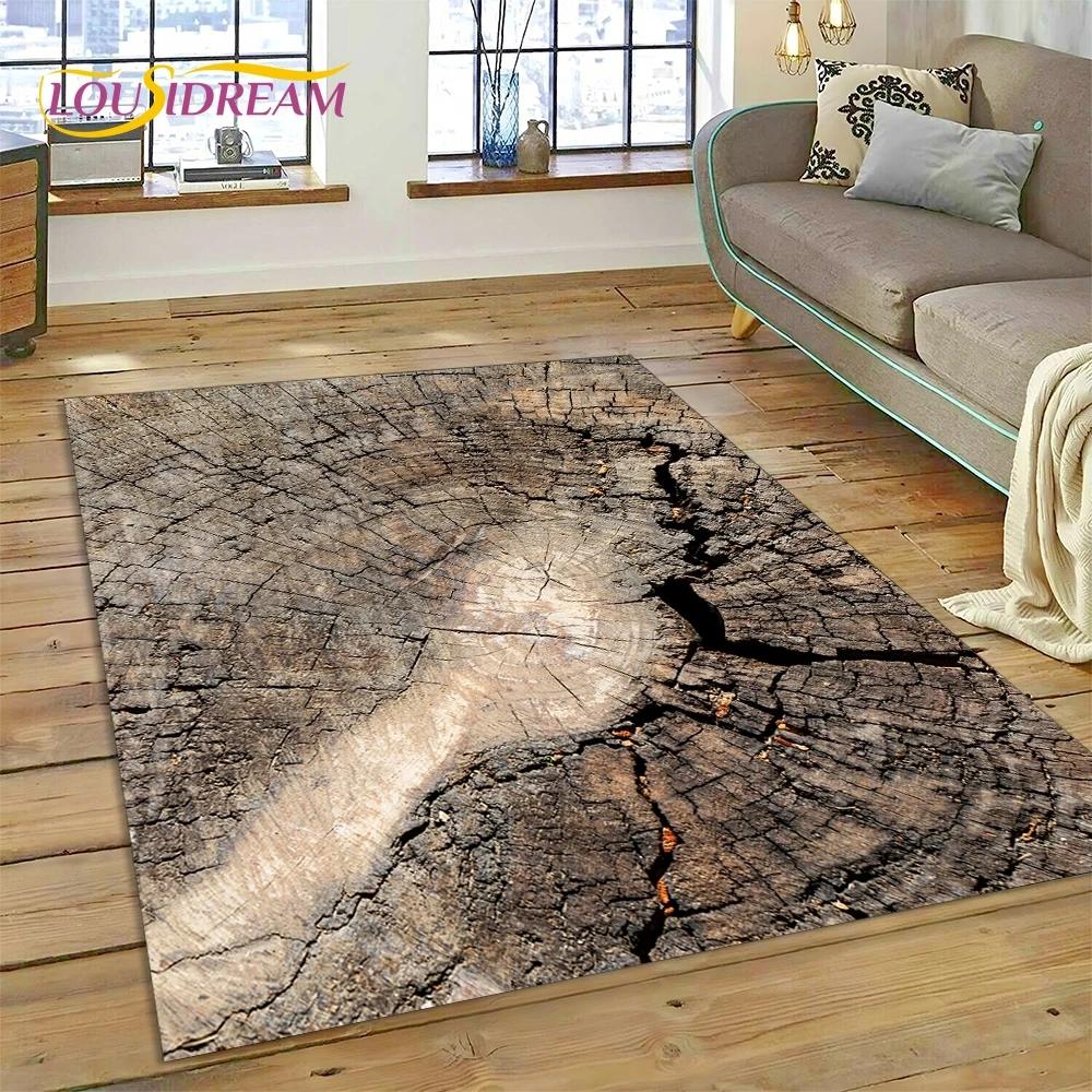 Color 3D Wood Grain Lines Carpet Rug for Bedroom Living Room Home Sofa Decoration,Children Game Large Decor Floor Mat Non-slip