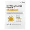 APLB Retinol Vitamin C Vitamin E Beauty Sheet Mask, 10 Sheets, 25ml (0.85 fl oz) Each
