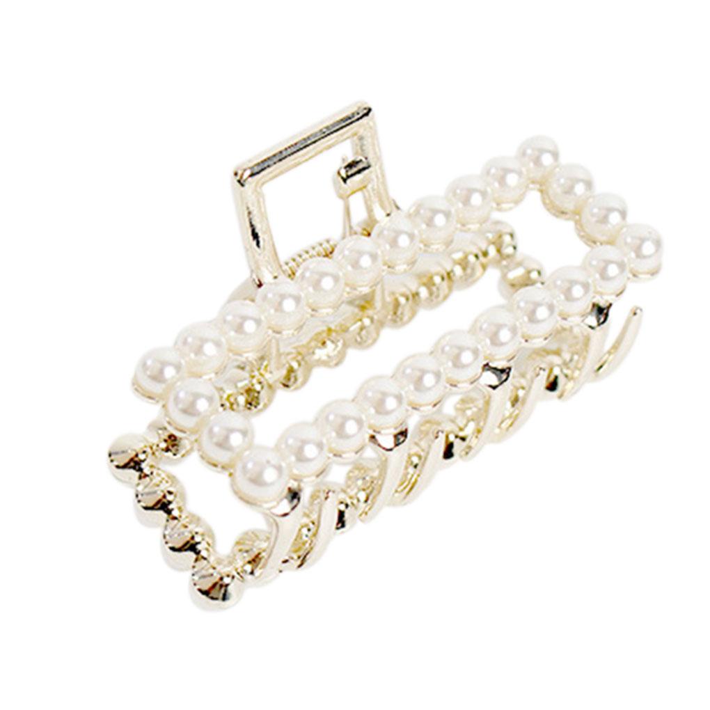 

Fashion Girl Women Hair Claw Pearl Hairpin Crystal Hair Clips Hair Accessories Lady Wedding Hairclips Bridal Grip Clamp 5