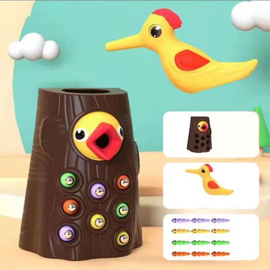 Ciekawe dzięcioł złap rozrywkę plastikowe chłopcy dziewczęta ptasie gąsienice wczesne zabawki edukacyjne dziecko bawiące się zabawka dla malucha