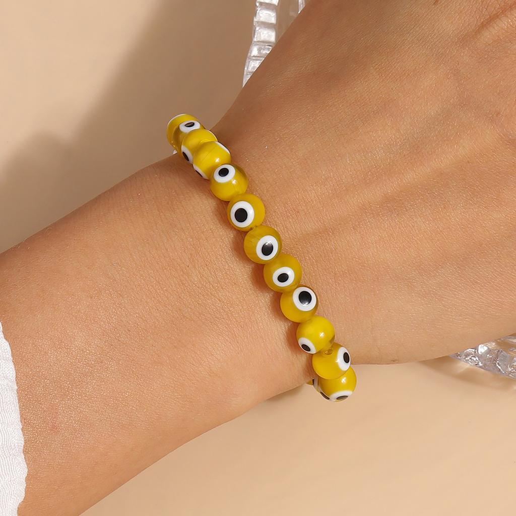 1pc 8mm Bohemian Handmade Evil Eye Beads Wrist Bracelets & Bangles for Women Girls Party Holiday Jewelry Gifts