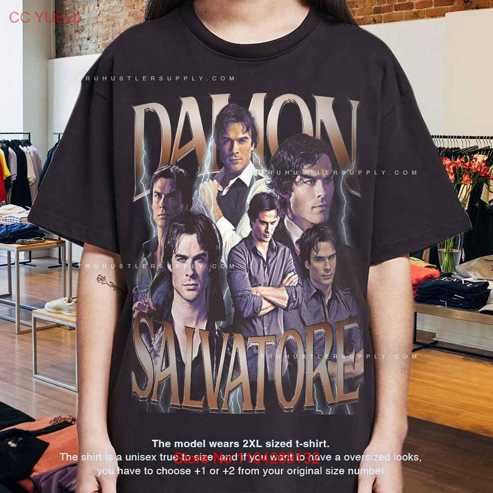 Vintage Damon Salvatore Shirt Tee T Retro Fans Birthday Present