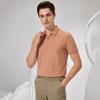 JOW Men's Light Luxury Zip Collar Cotton-Linen Blend Polo Shirt with Silk
