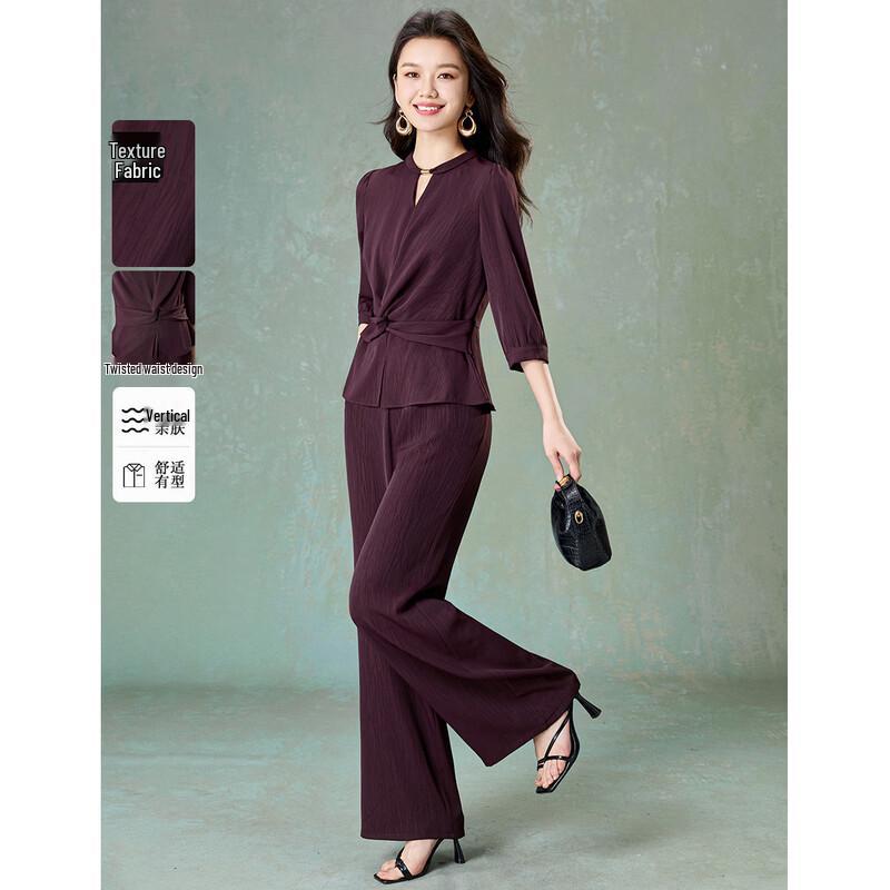 Meilani Elegant Twisted Knot Two-Piece Commuter Set 2XL красный
