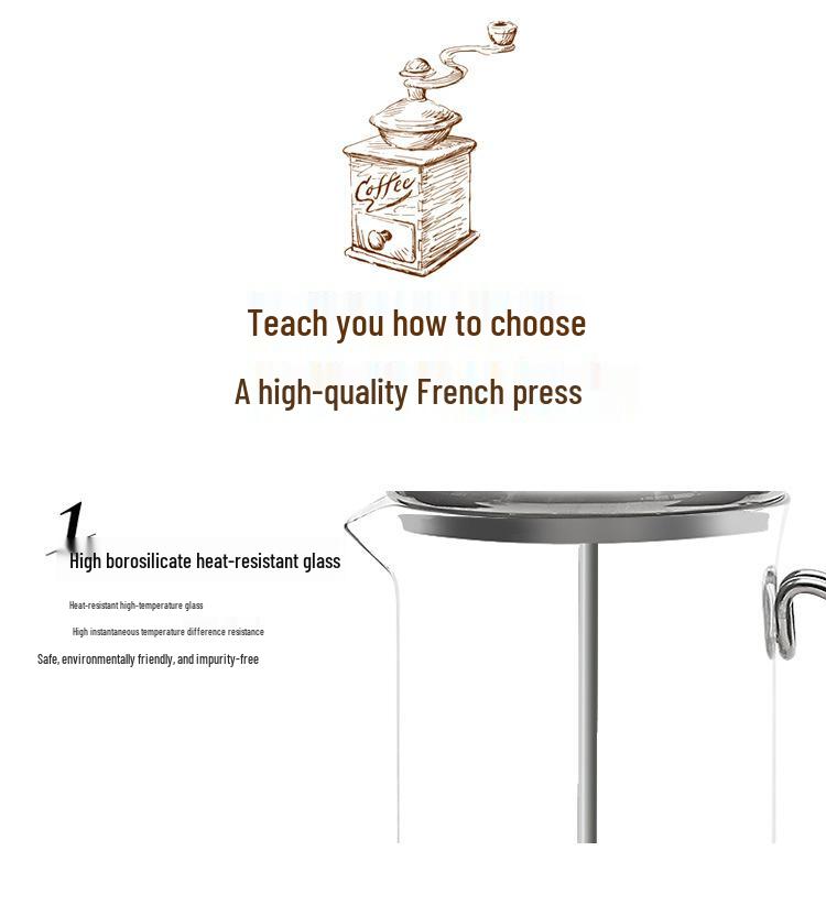 Glass French Press Coffee & Tea Maker with Built-in Frother