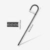 Camping Tent Stakes with a Pointed Ground End and J-Bend Head, Steel 8-Piece Set for Shelter Cord, Tarps, and Canopies
