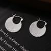 Simple Geometric Texture Pleated Handbag Earrings Ear Buckles Women's Niche Ins Cold Earrings