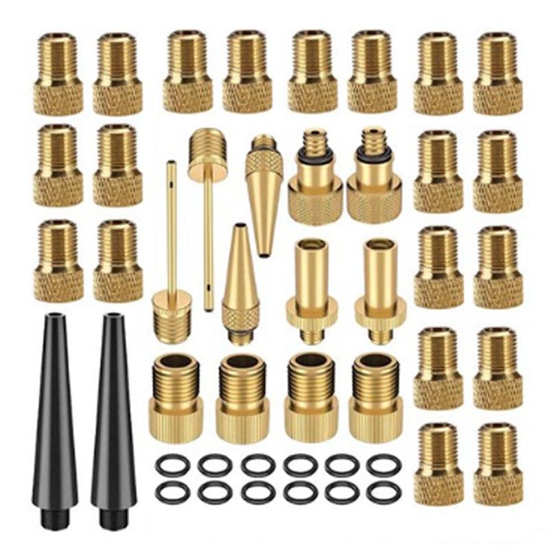 26Pcs Copper Bike Valve Adapter Set Pump Inflator Kit For Bicycle Tires Football Cycling Accessories