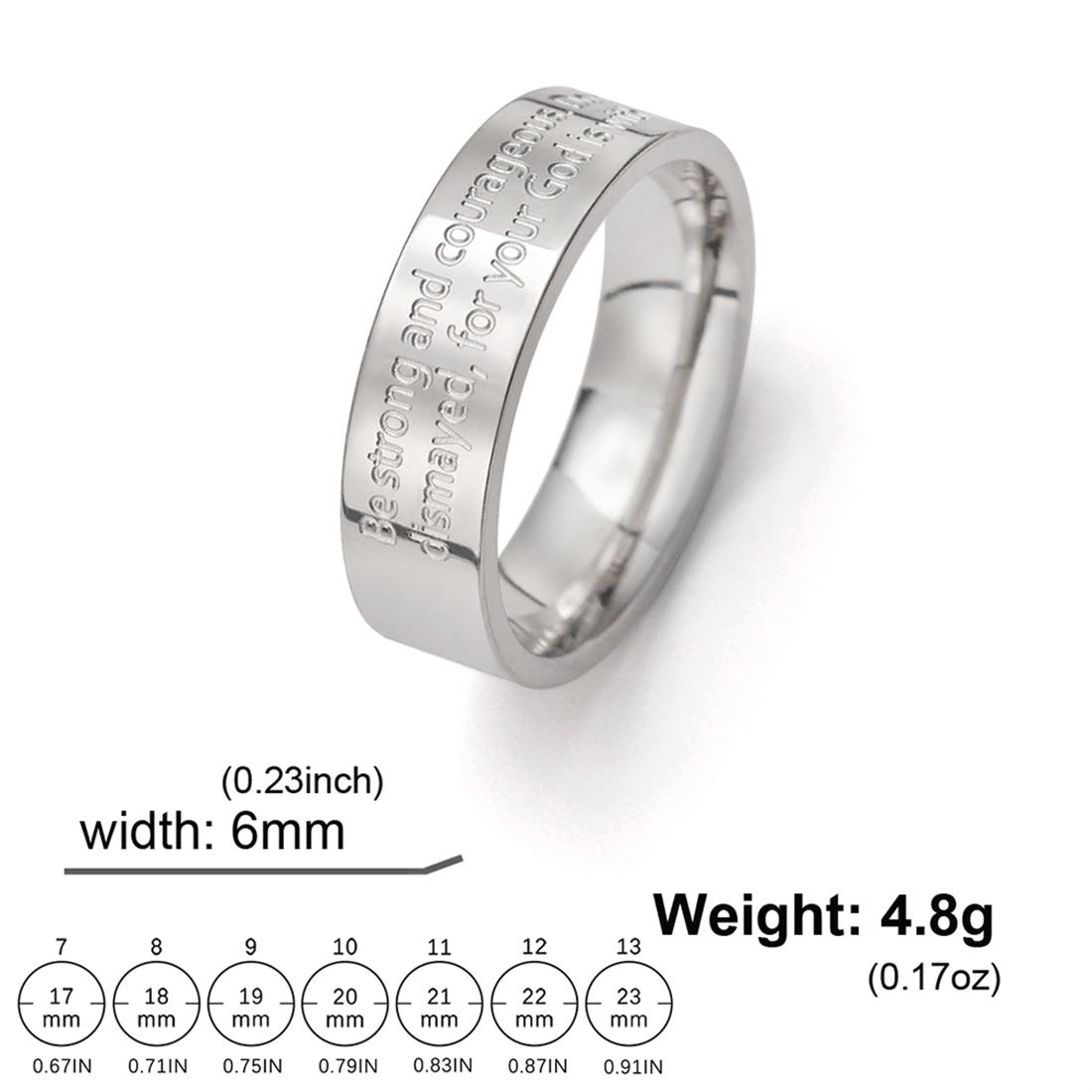 

Bible Verse Ring For Women Men Be Strong And Courageous Christian Rings Amulet Jewelry Gift 9