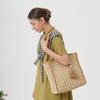 New Summer Straw Woven Bag Women's Large-capacity Hollow Woven Bag Shoulder Tote Bag Seaside Vacation Beach Bag