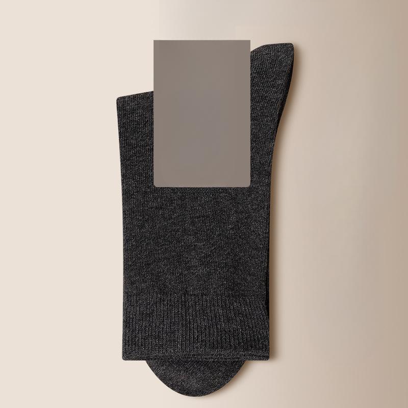 Men Autumn and Winter Cotton Pure Color Warm Breathable Long Socks