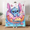 Custom Name Lilo & Stitch Floral Adventure blanket for Couch & Bed, Plush Cozy Fuzzy Blanket Super Soft & Warm Blankets for Fall and Winter. 0908407