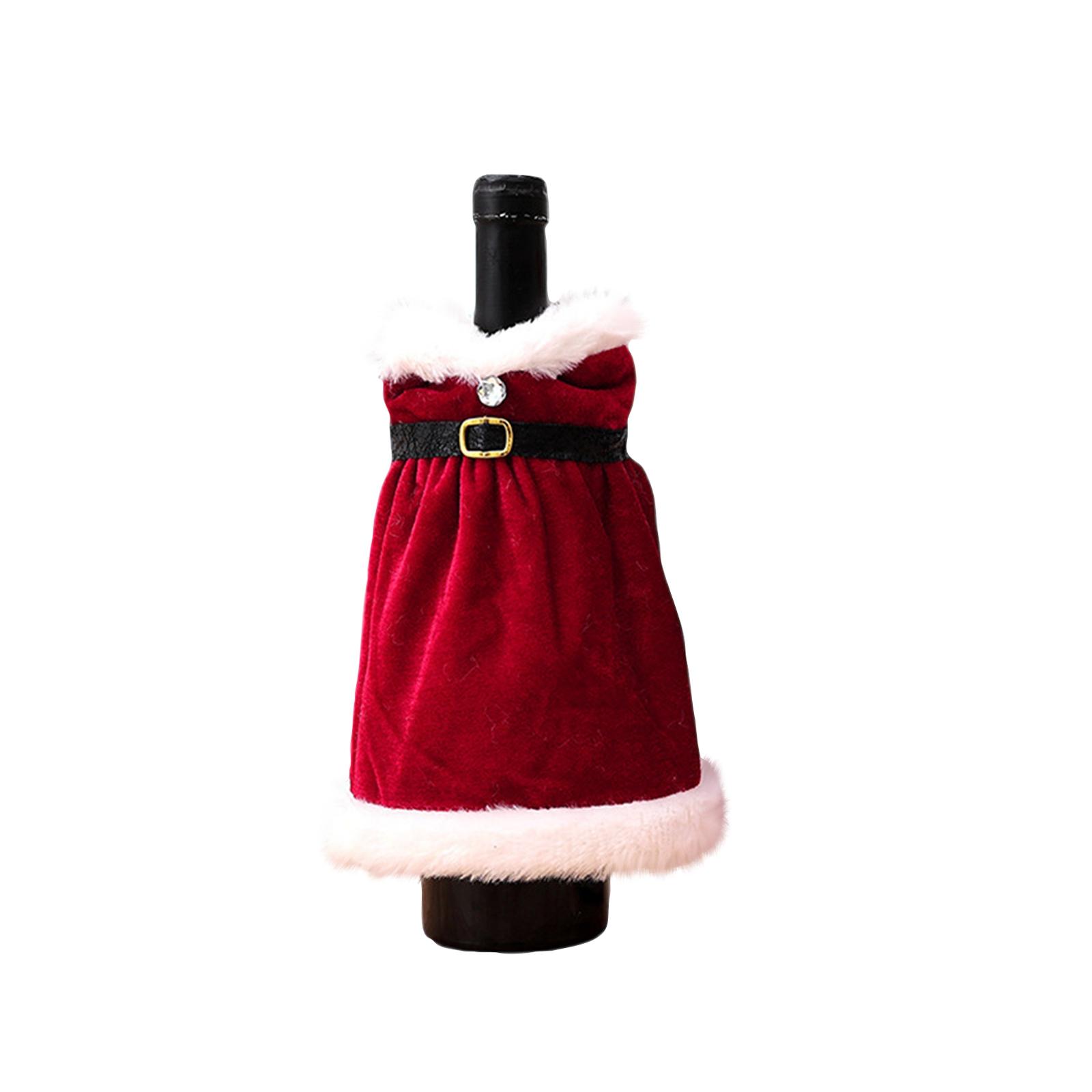 

Рождественские чехлы для винных бутылок украшение плюшевый рождественский новогодний декор для обеденного стола подарок для вечеринки One Size