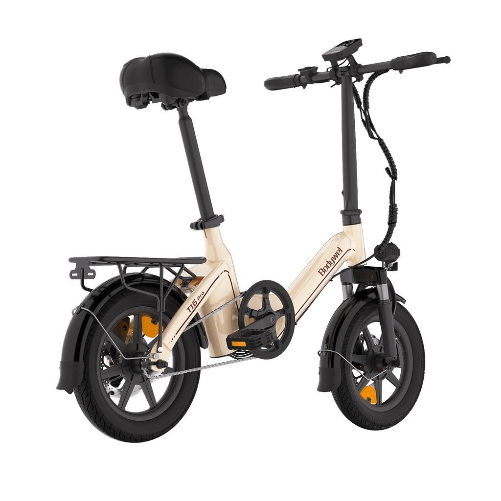 Bodywel T16PRO Folding Electric Bicycle With a Rear Shelf 36V7.8AH Battery 250W Motor UrbanCommuting E- Bike 14 Inch Tires Outdoor Electric Bike