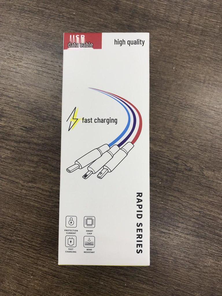 Apple Android V8 & Huawei Type-C Fast Charging USB Cable - 3-in-1