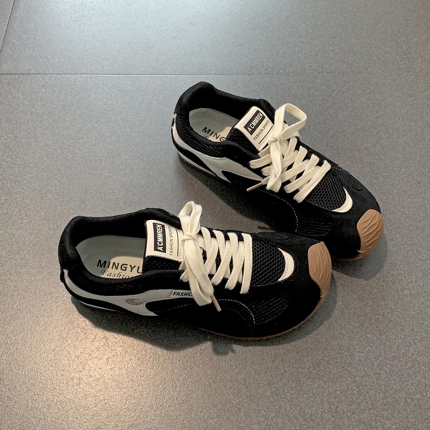 

Retro red high-end flat-bottomed inner height-increasing moral training shoes for women s 2025 new summer racing casual sports shoes 35 чёрный