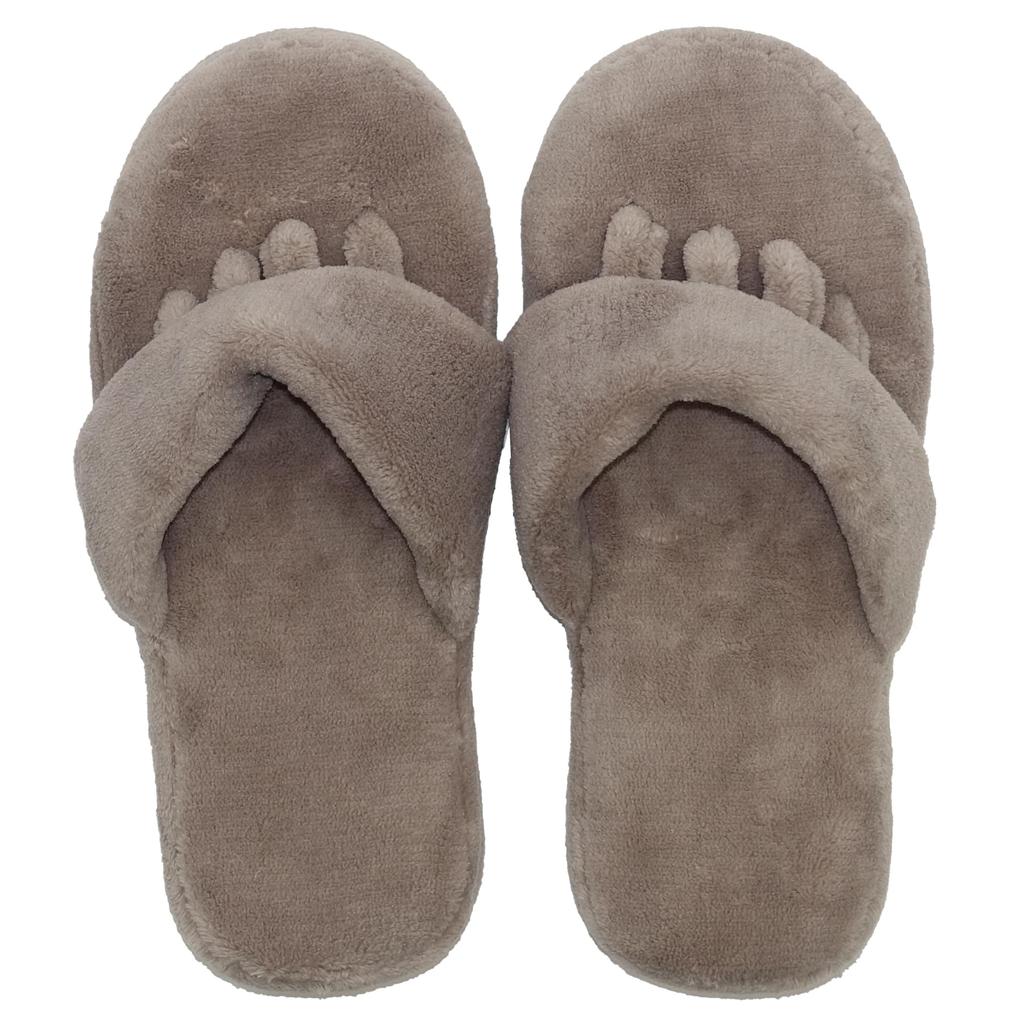 Okamura Washable Microfiber Size M Five-Toe Slippers, AAAA1104PBE, Beige,