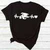 Frauen T Shirt Mode Hund Herzschlag Druck T-shirt Lustige 90er Jahre Druck T T-shirt Frauen T-shirt für Weibliche rote Hemd Kleidung Tops