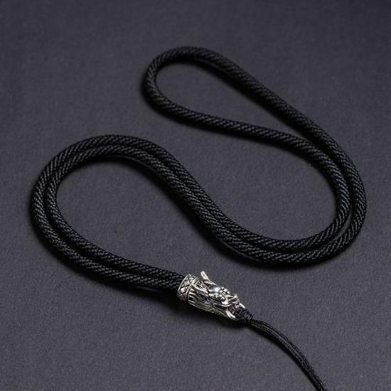Adjustable Handmade Dragon Jade Pendant Necklace for Men and Women