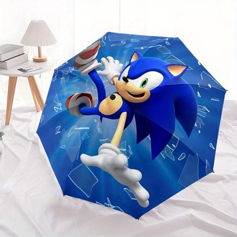 Sonic Speed Sonic The Hedgehog Automatic Open/Close Umbrella Folding Umbrella,Portable Compact Perfect Gift for Birthday, Christmas0809176