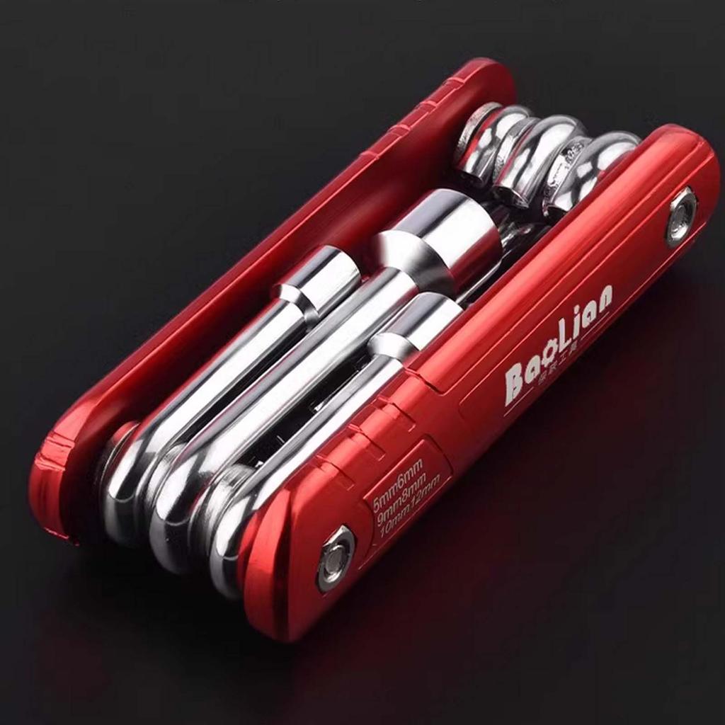 5-12mm Folding Socket Wrench Set, Aluminum Alloy Handle Household Socket Wrench Combination Tool