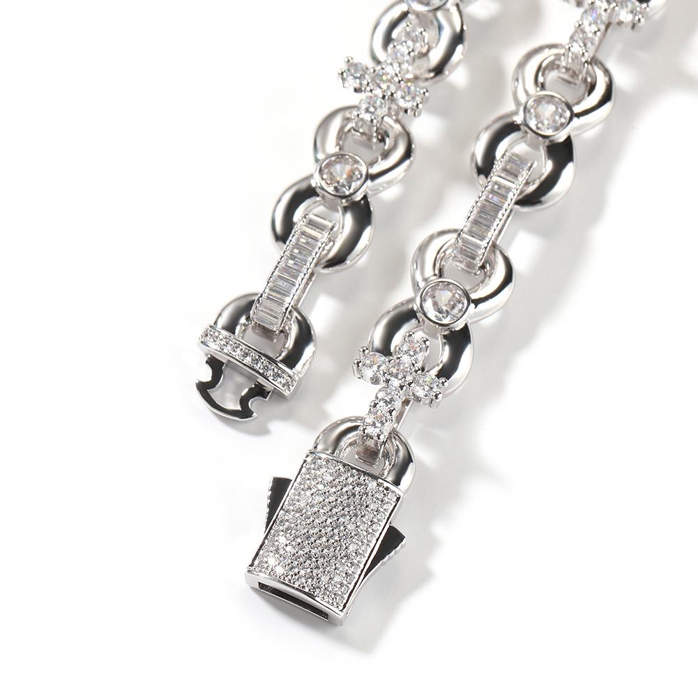 12mm Glossy Infinity Cross Necklace - European & American Hip Hop Style