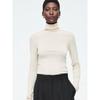 Mernu Wool Blend Sweater Turtleneck Basic White Slim fit Slimming Angora Knit Bottoming Shirt French style