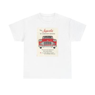 Vintage Car Lover T-Shirt, 1959 Checker A10 Superba Graphic T-shirt Tee, Classic Car