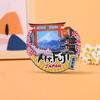 Refrigerator magnet Japanese cityscape magnetic sticker souvenir travel memorabilia home kitchen decoration set 4 style 2 (random style)