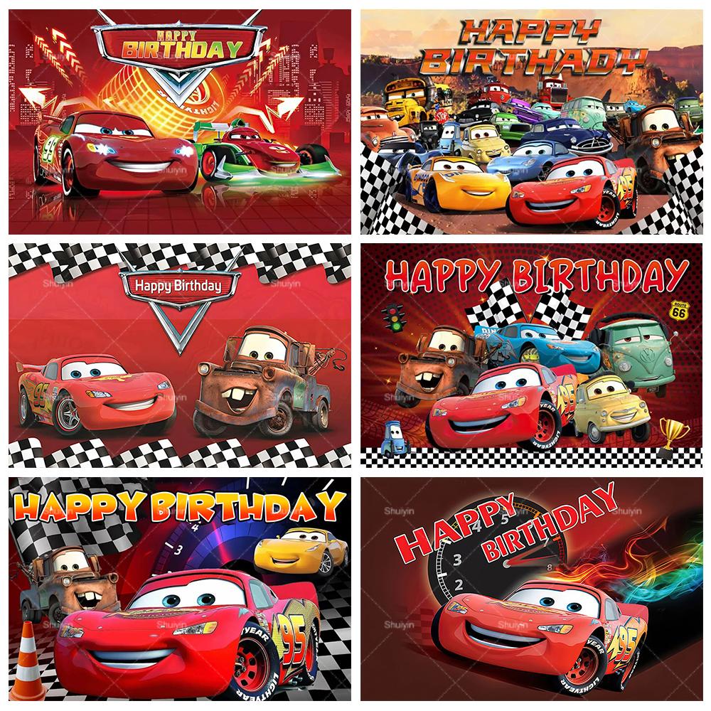 Disney Pixar Cars Lightning Mcqueen photo background for birthday party, studio photo background for kids, babies and baby welcome parties, AS41