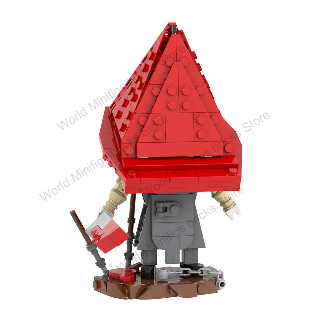 MOOXI MOC Silent Hills Rote Pyramide Dinge Horrorfilm Spiel Brickheadz Bausteine Geschenk Spielzeug für Kinder Erwachsene Steine Medol
