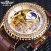 T-Winner Men's Fashion Hollow Vintage Rhinestone Belt Watch Automatic Mechanical Watch