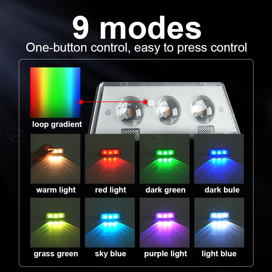 Super Bright Solar Lights RGB and Warm White Solar LED Step Lights Outdoor Fence Wall Lights IP65 Waterproof Decor Solar Lamps