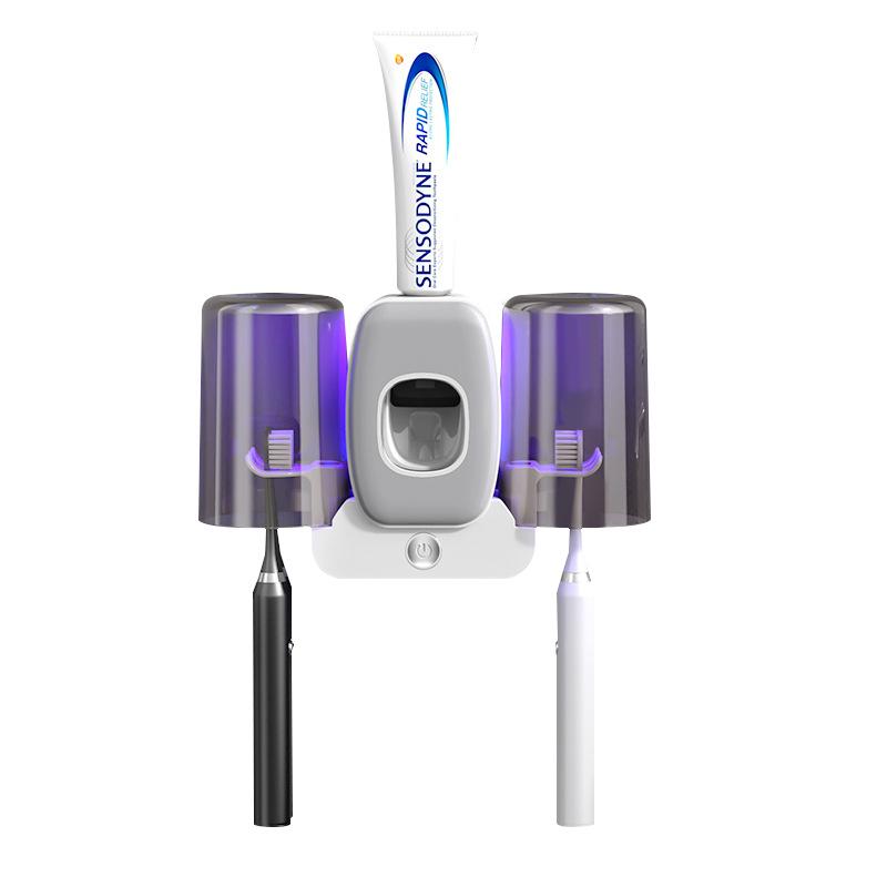 Chytrý UV držák na zubní kartáčky a automatický dávkovač zubní pasty s dvojitými kelímky