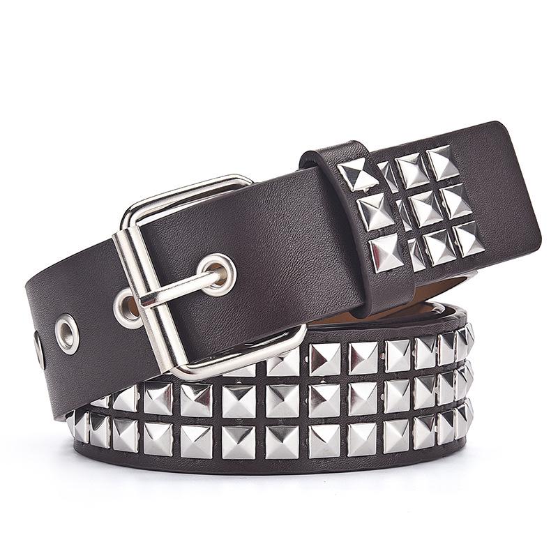 Unisex Punk Rock Y2K Rivet Belt – European & American Fashion in Heavy Metal Style