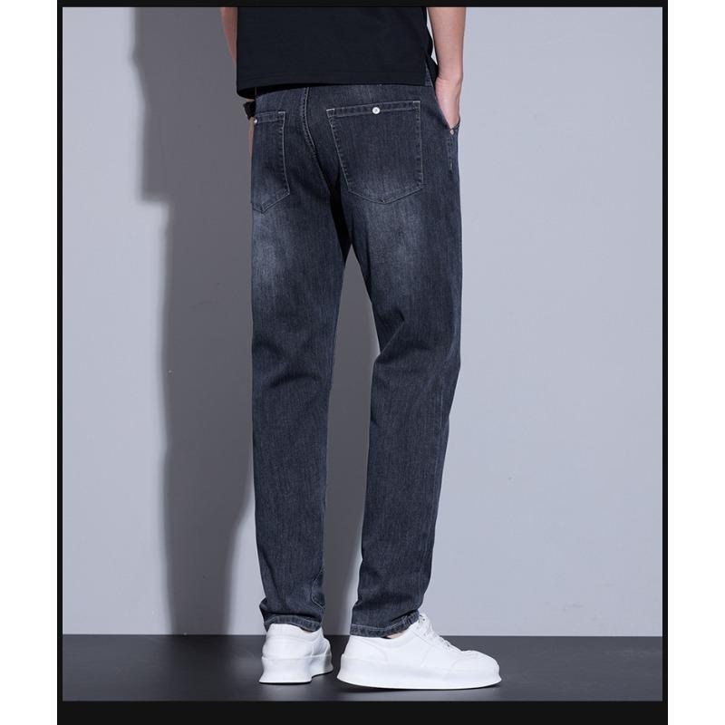Summer Thin Men's Jeans Small Straight Slim Trousers New Versatile and Loose