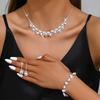 Meier Bridal Fashion Necklace and Earring Set - Three-piece High-end Rhinestone Jewelry Set