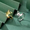 Cute Chihuahua Dog Ring Stainless Steel Gold Women Rings Animal Jewelry Birthday Gift
