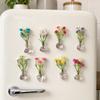 8/10Pcs DIY Mini Glass Vase Magnets Modern Creative Refrigerator Magnets Vase with Fake Flower Funny Tiny Magnetic Bud Vases
