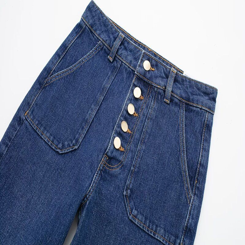 Fashion Style 2024 Summer New Arrival Women's Clothing Silm Easiest for Match High Waist Straight Speaker Denim 6164076