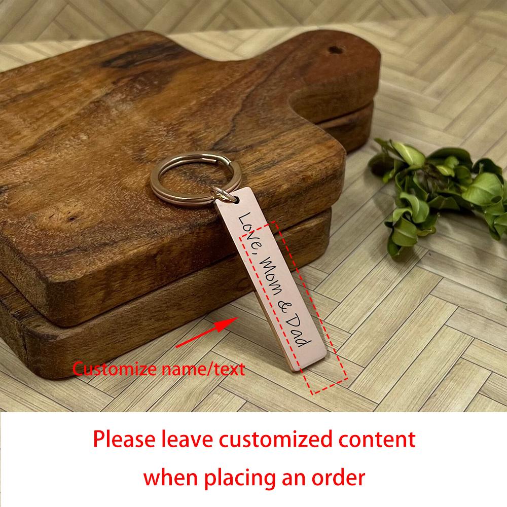 Personalized Stainless Steel Keychain Engraved Key Chain Birthday Gifts for Him Best Friend Mom Boyfriend Wedding Bridal Shower