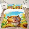 3pcs Capybara Sunflower Field Duvet Cover Set -Includes 1 Duvet Cover and 2 Pillowcases, No Quilt Core, All-Season Home Decor  yy251111175