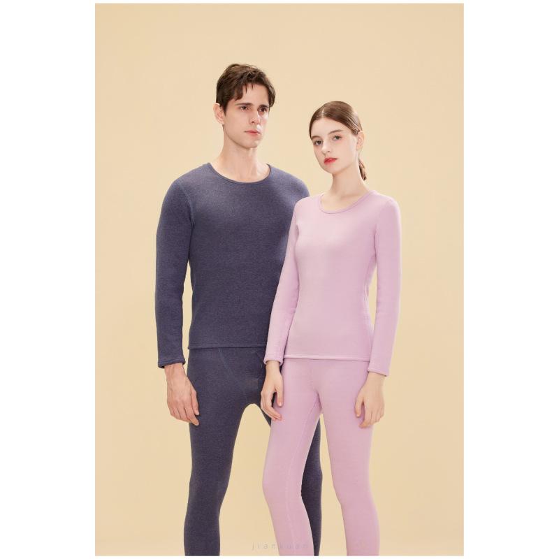 

Плотное бархатное термобелье, женский костюм, верблюжий бархат, мужская осенняя одежда с воротником для пары, длинные брюки, термоодежда