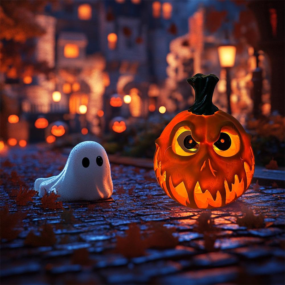 Halloween Pumpkin Lantern Hollow Shape Pumpkin Light Desktop Skull Ghost NightLight Hollow Big Pumpkin Lamp Halloween Decoration