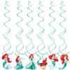 Ariel-Themed Birthday Decorations: Banner, Cake Toppers, Balloons & Swirl Supplies