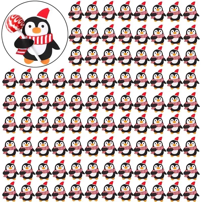 Tarjetas de Papel para Piruletas de Navidad Papá Noel Dulces Recuerdos de Fiesta Tarjetas de Felicitación Paquete de Soporte para Piruletas para Niños Decoración de Fiesta de Año Nuevo