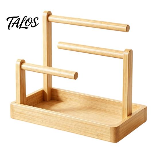 Jewelry Display Rack Wooden Headband Holder Stand, Hair Accessories Organizer Tray for Hairbands, Scrunchies, Wood Storage Ties, Bows & Clips,
