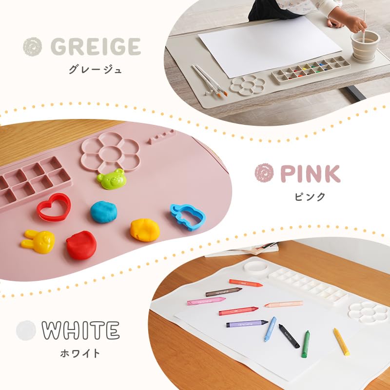 You can also play with clay atRise Silicone Paint Mat and brushes are also included Clay plate Just rinse with water Easy to clean Palette Brush