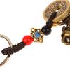 Chinese Lucky Horse Car Keychain Zodiac Brass Gourd Five Emperors Money Key Chain Metal Feng Shui Coins Lucky Key Ring