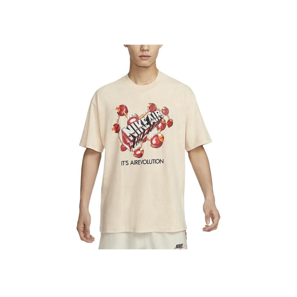 Nike Sportswear Pattern Letter Print Crew Neck Short Sleeve T-Shirt Men T-Shirts Sand-Dune-White FZ5400-110